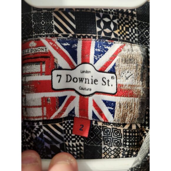 7 Downie St. Long Sleeves Shirt Size 2 Squared pattern Pre-Owned - Picture 2 of 8